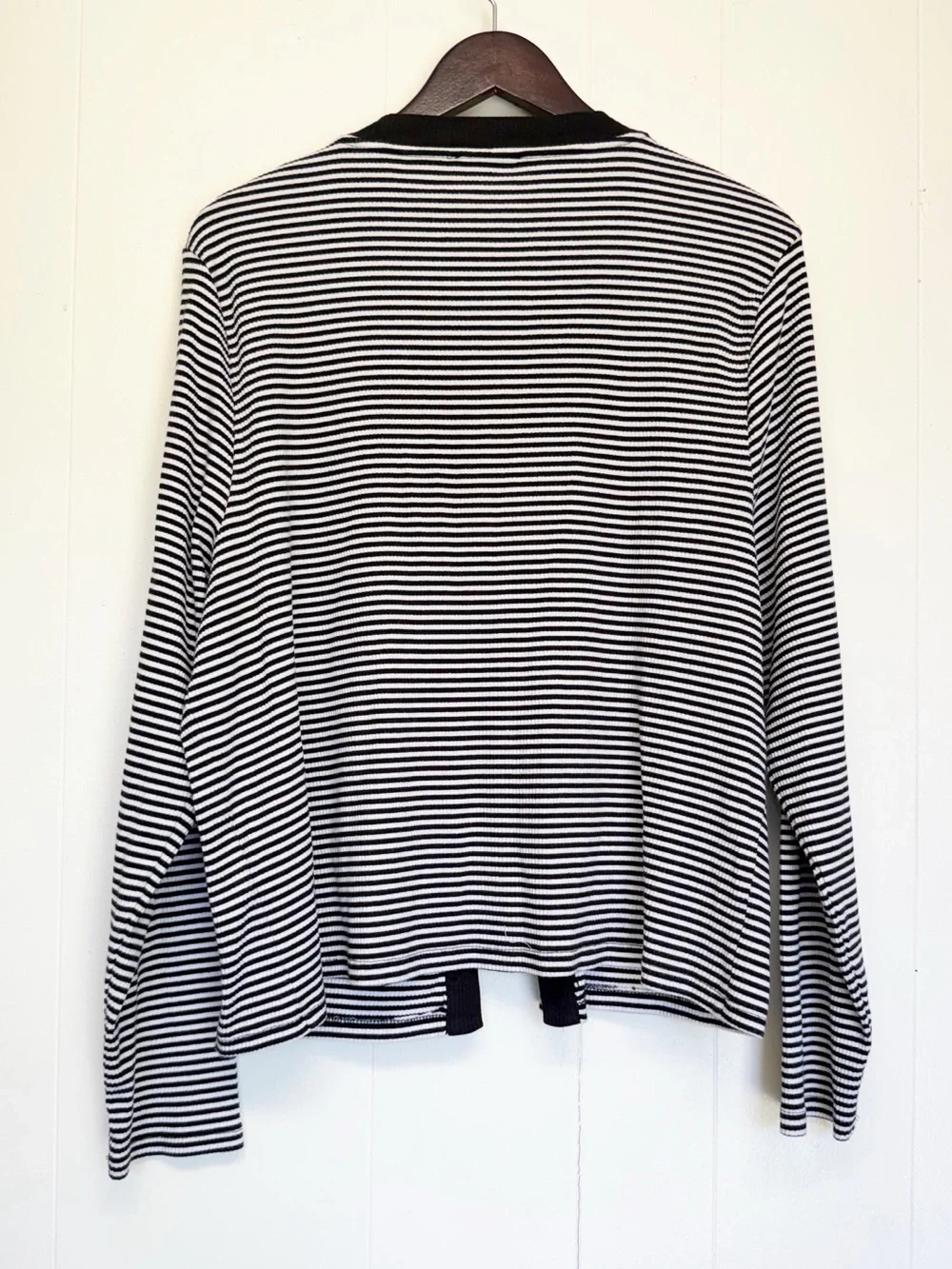 J. CREW Vintage Rib Lady Jacket in Stripe Black White Size 3X